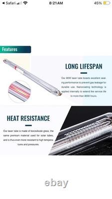 Tube laser CO2 OMTech 80W LAT-ST80-01 pour découpeur laser CO2 NOUVEAU