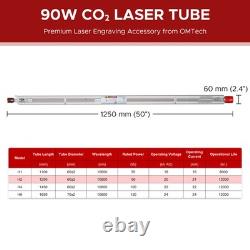 Tube laser CO2 YL H2 90 W diamètre 60 mm longueur 1250 mm pour graveur laser CO2 10 000 h
