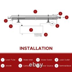 Tube laser CO2 YL H2 90 W diamètre 60 mm longueur 1250 mm pour graveur laser CO2 10 000 h