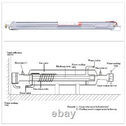 Tube laser CO2 industriel 100W 115W pic 120W 1450mm 80mm pour graveur laser