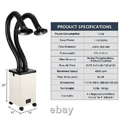 Xf-250 Filtre à trois étages Extracteur de fumée / purificateur d'air pour machines à fibre et CO2